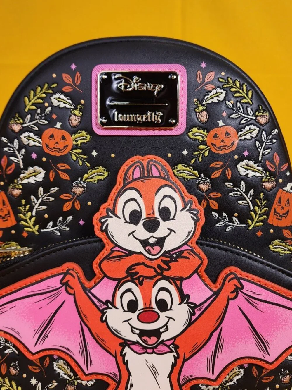 Loungefly Disney Chip N' Dale Bat Costume Halloween Pumpkin Mini Backpack NEW